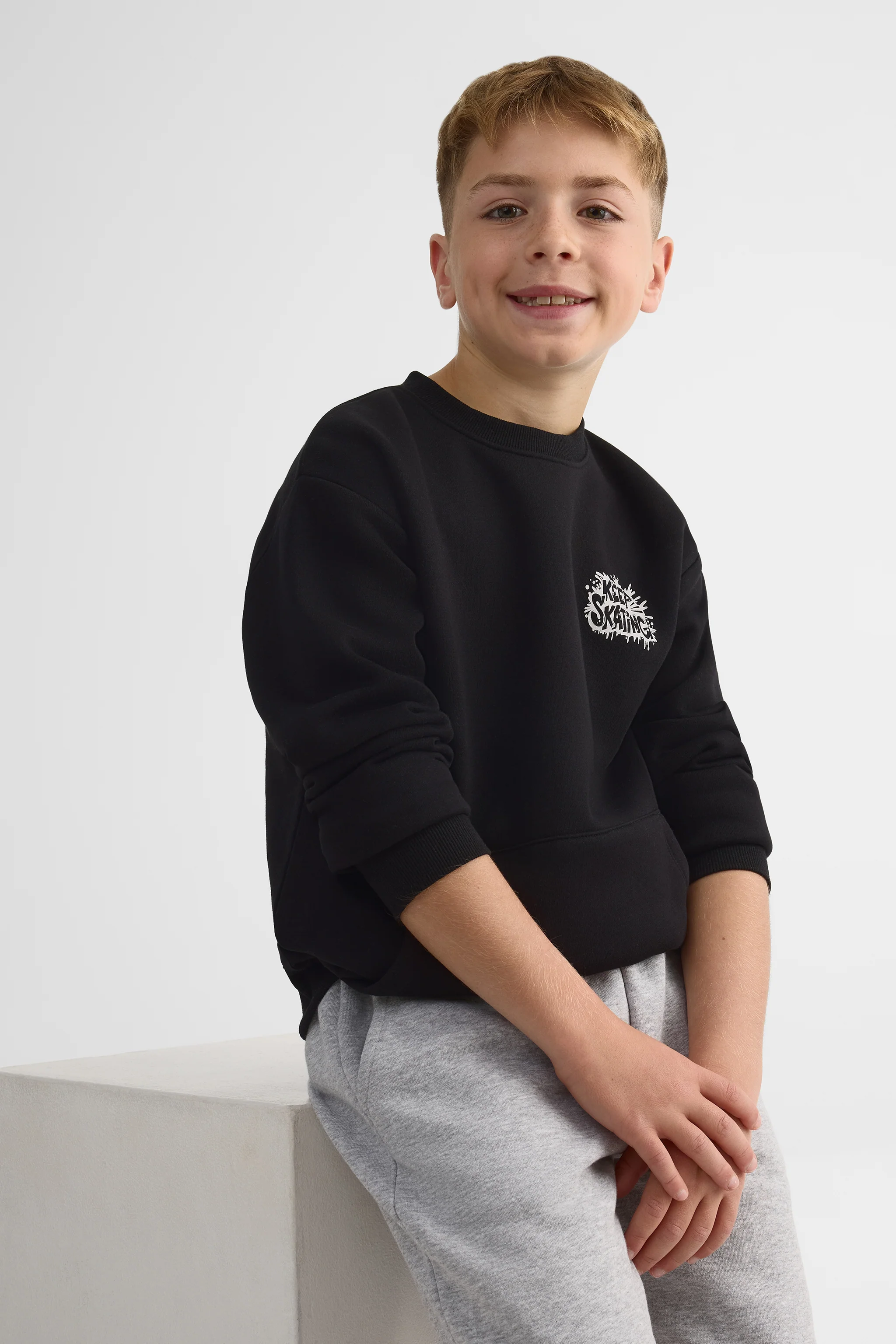 Chandail ouaté col rond imprimé - Ado garçon - Image 4