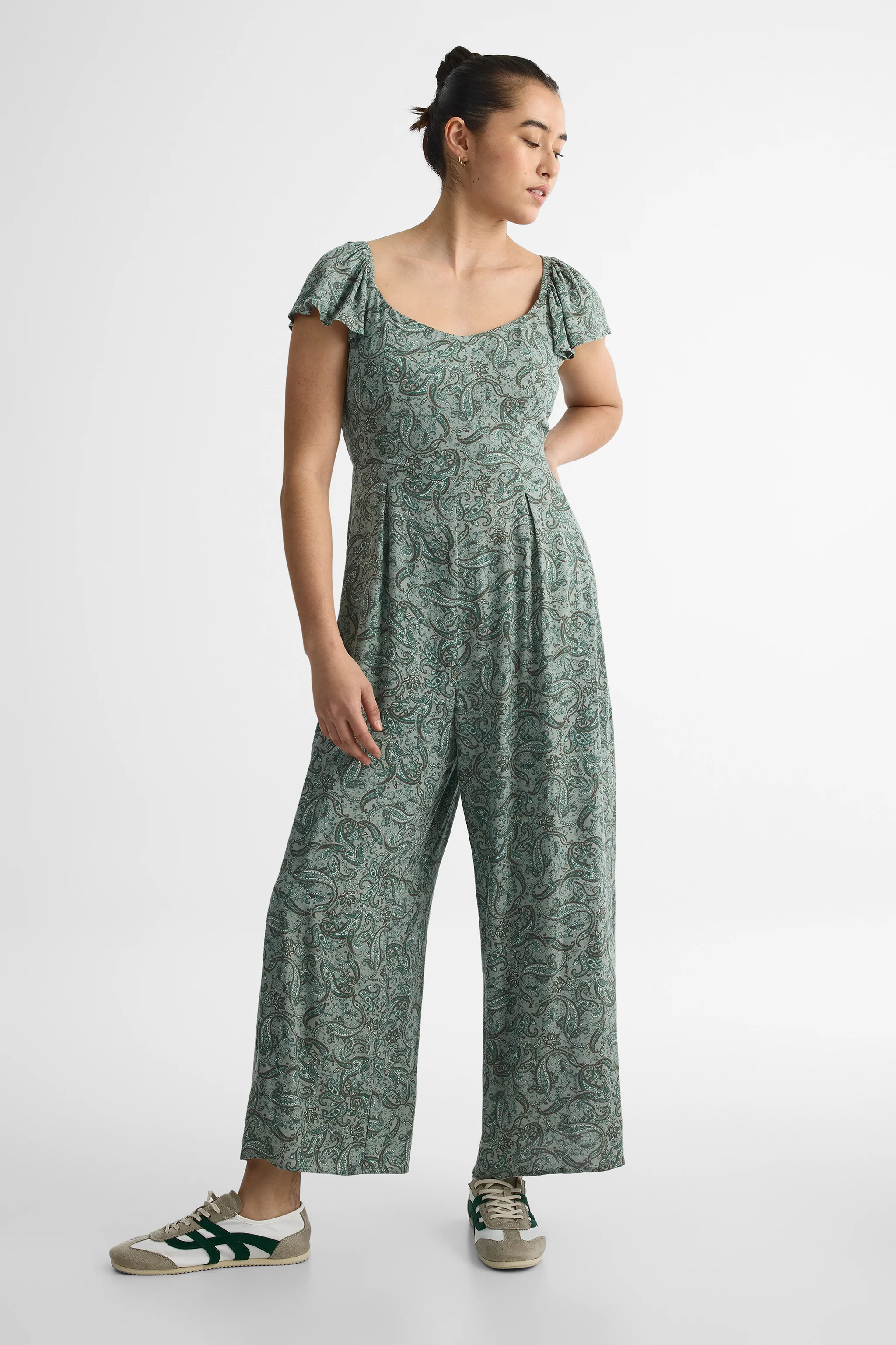 Combinaison jambe large à manches courtes - Femme - Image 4