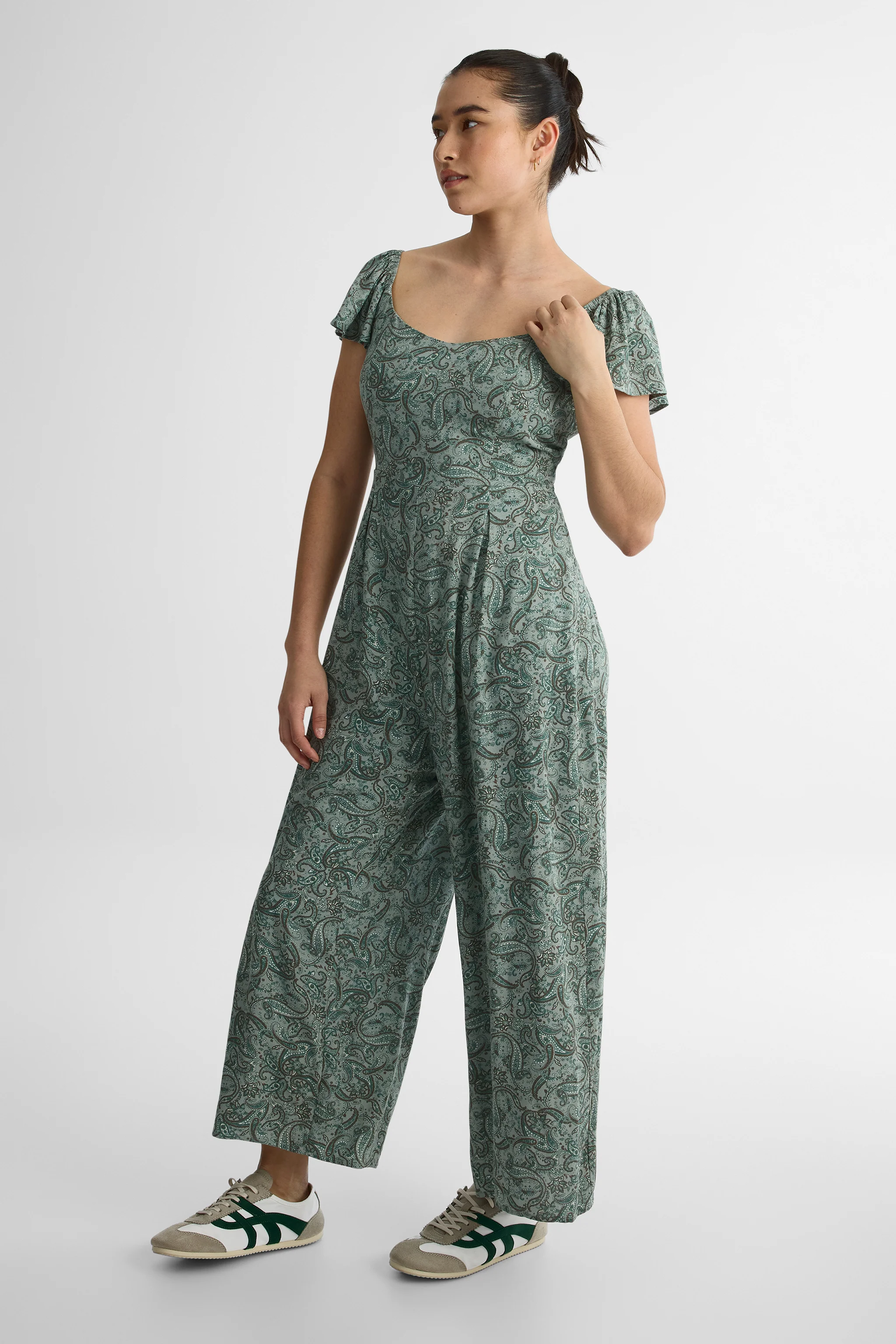 Combinaison jambe large à manches courtes - Femme - Image 6