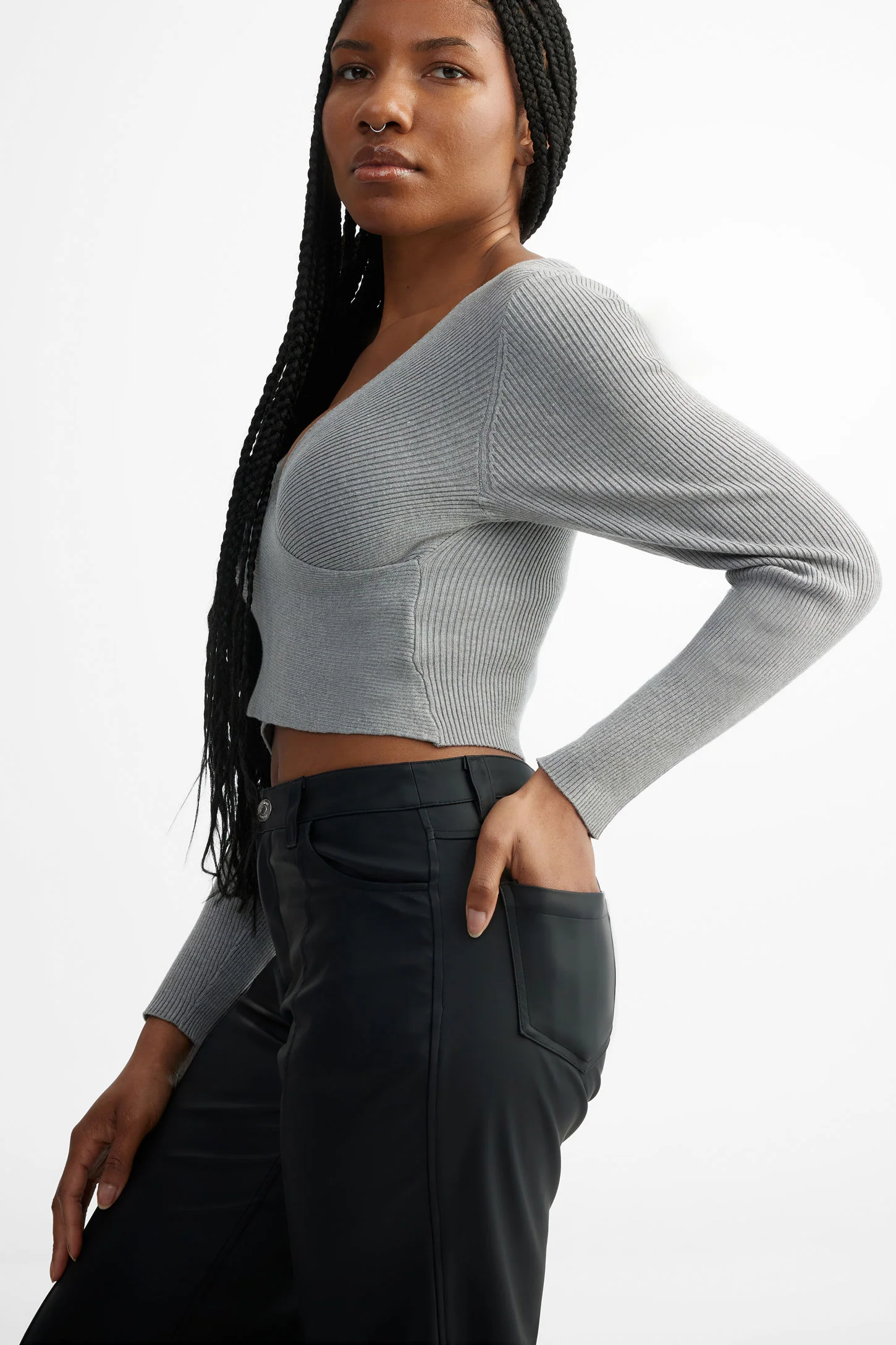 Pantalon cuir végane jambe droite - Femme - Image 3