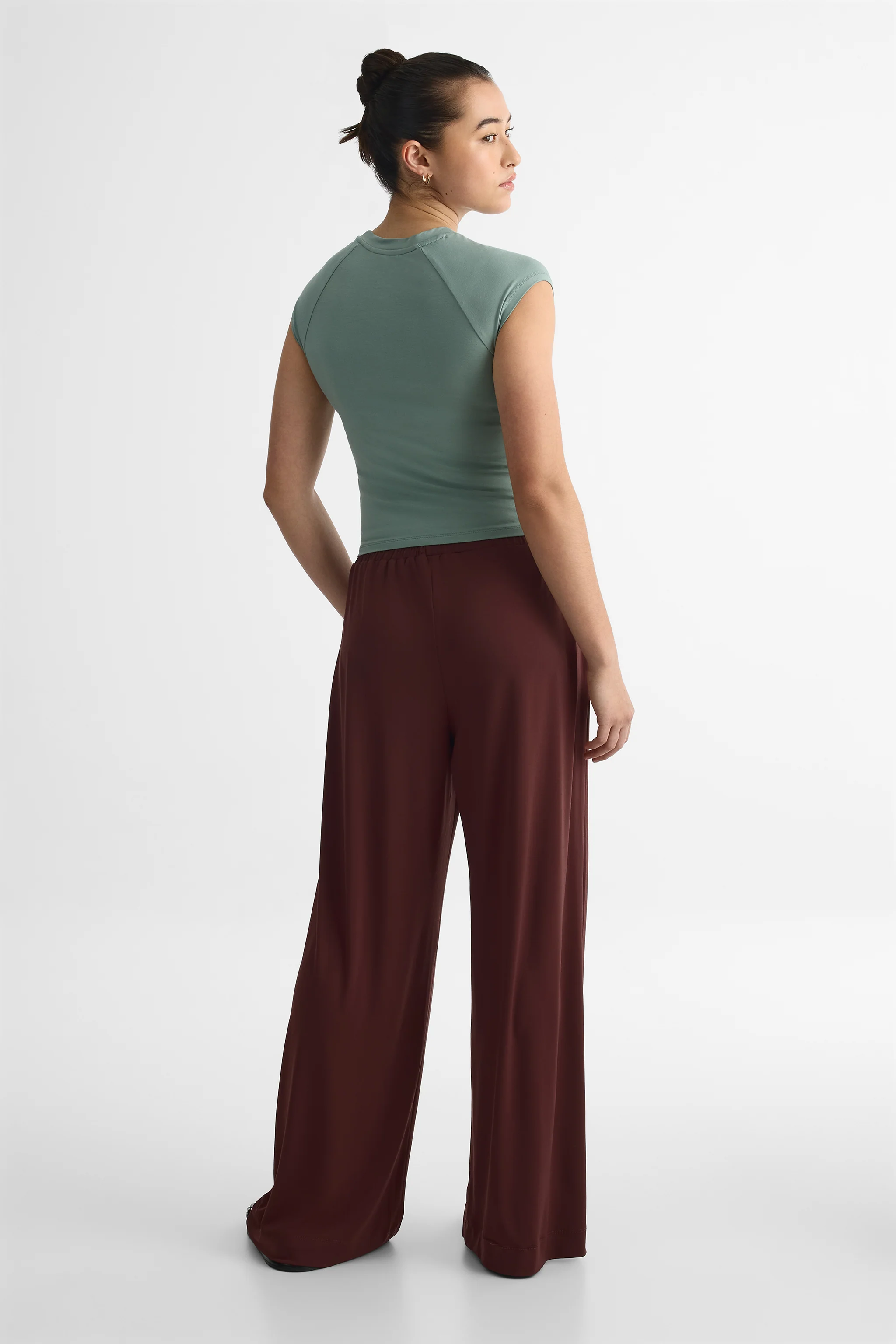 Pantalon à cordon taille haute jambe large – Femme - Image 5